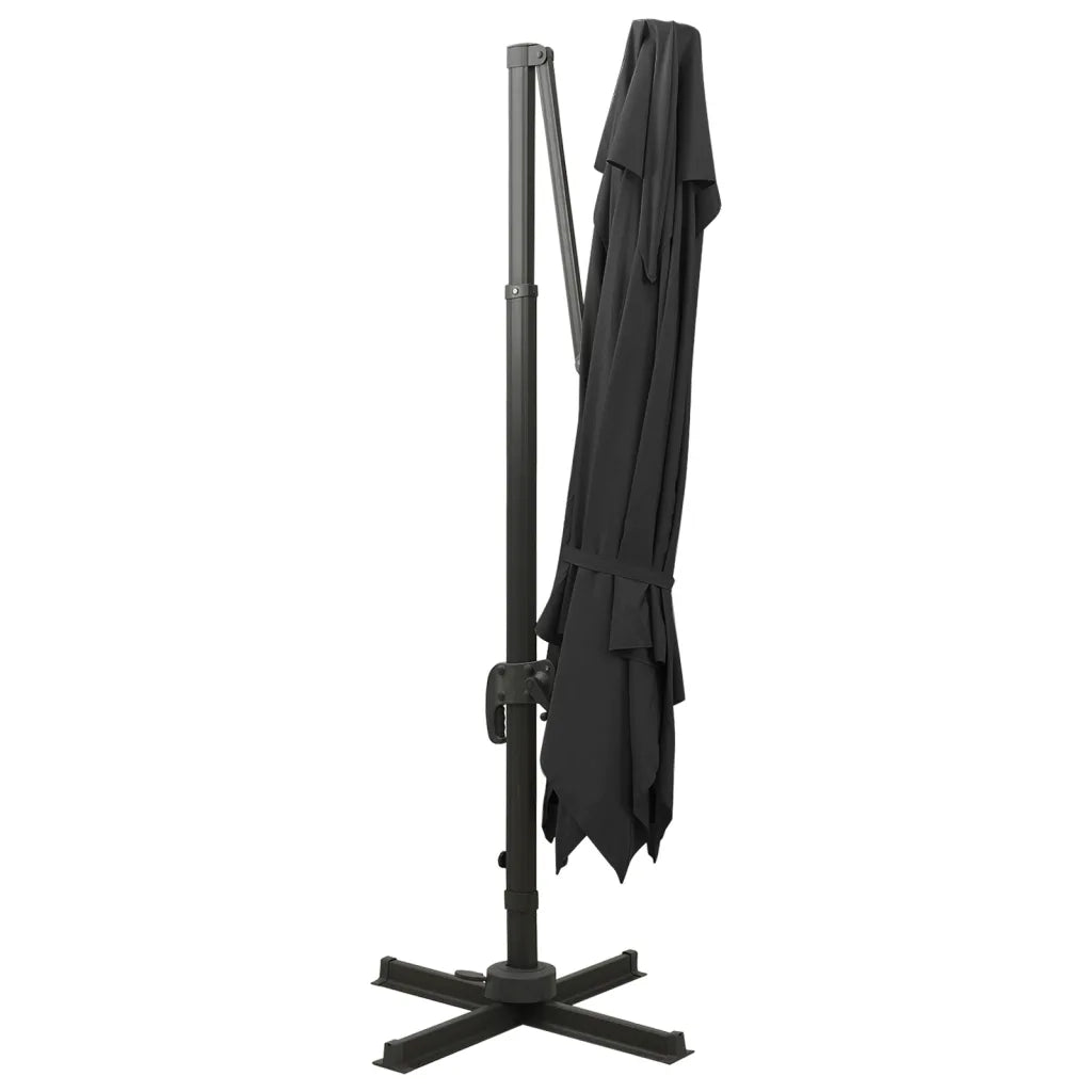 Ombrellone a Sbalzo con Doppia Copertura 300x300 cm Nero 312376