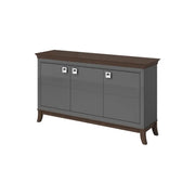 Buffet design 160cm per soggiorno colore grigio e rovere scuro, collezione PALACE.