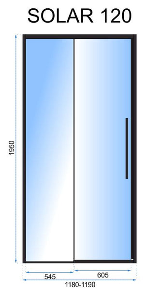 Porta Doccia Solar Black Mat 120