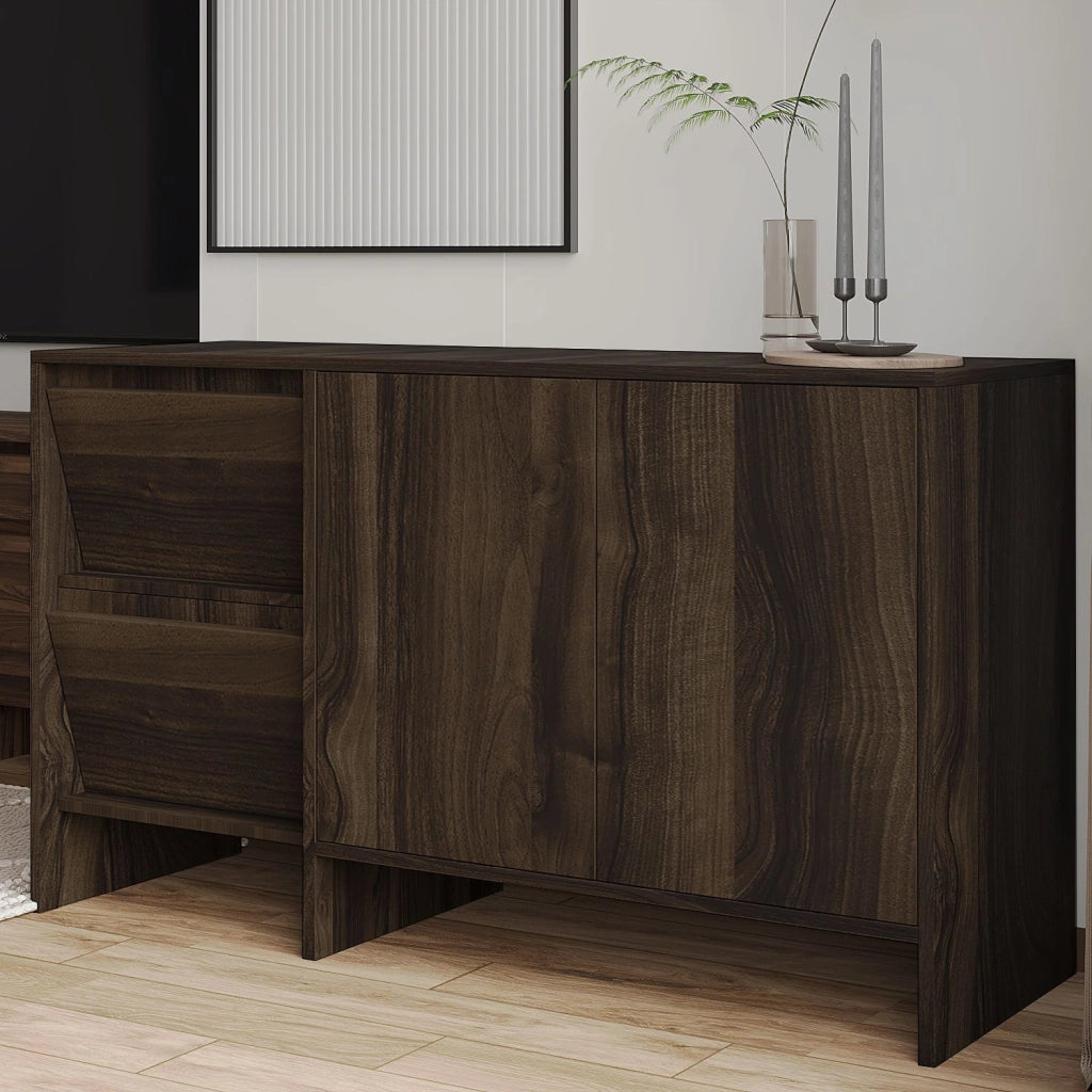 Credenza in legno "Laris 130" - 130 x 44 x 82 cm - Marrone