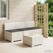 Divano da esterno-Divano da Giardino 3 posti con cuscini in look rattan PP Bianco 195501