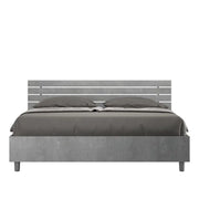 Letto matrimoniale contenitore 160x200 testata inclinata con doghe cemento Ankel