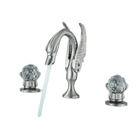 ADRIAN| Rubinetto da bagno a 3 fori grande cigno cromato  per vasca da bagno dal design lussuoso per restaurante, miscelatore per lavabo a 2 maniglie