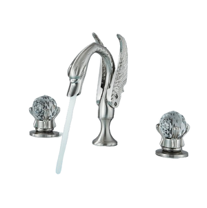 ADRIAN| Rubinetto da bagno a 3 fori grande cigno cromato  per vasca da bagno dal design lussuoso per restaurante, miscelatore per lavabo a 2 maniglie