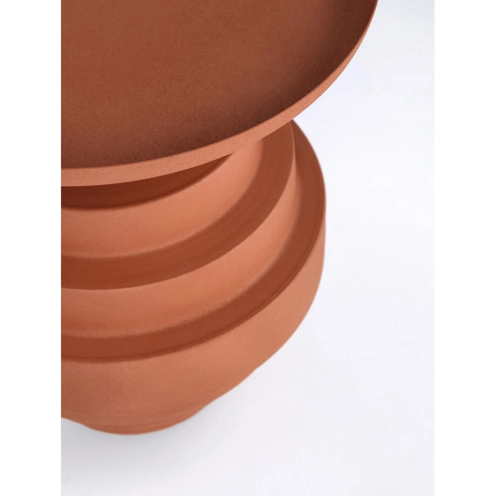 Tavolino in Acciaio con Base Scalonata Effetto Opaco Beige - SYMP