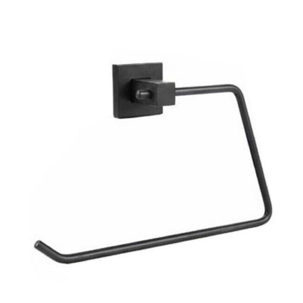 Trade Shop - Porta Rotolo Carta Igienica Muro Parete Da Bagno Toilette Supporto Acciaio Nero -