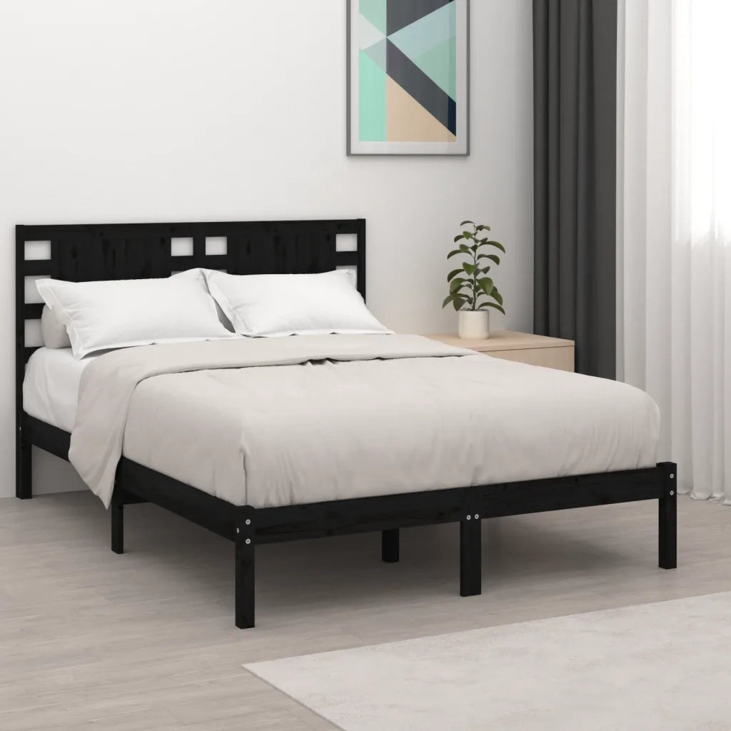 Giroletto Nero in Legno Massello di Pino 200x200 cm 3104242