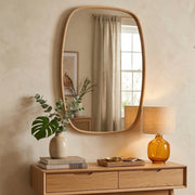 Serrenti, Specchio Forma Ovale, 62x88h cm Marrone Rovere