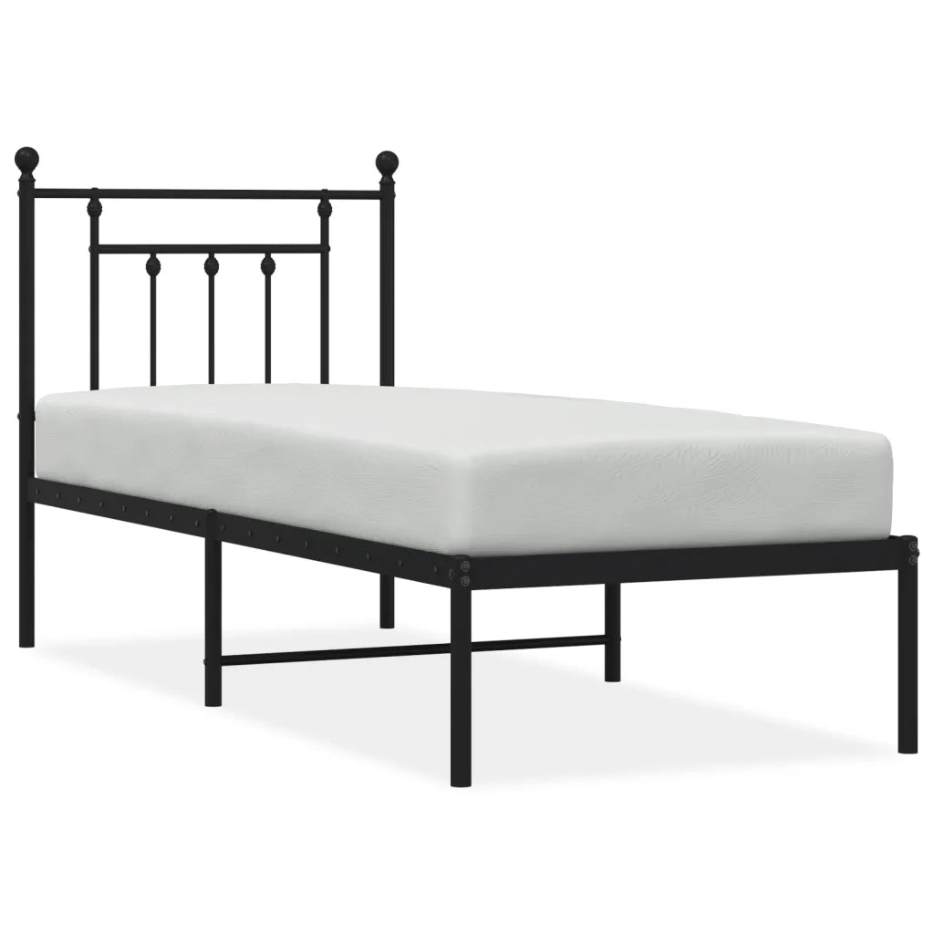 Giroletto con Testiera in Metallo Nero 75x190 cmcod mxl 81851