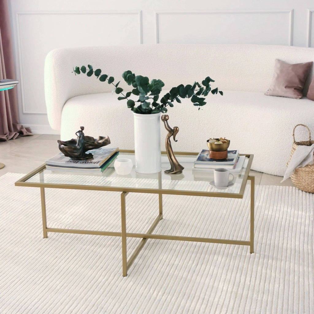 Anna, Tavolino da Salotto Cassetti, 94x64x35h cm oro