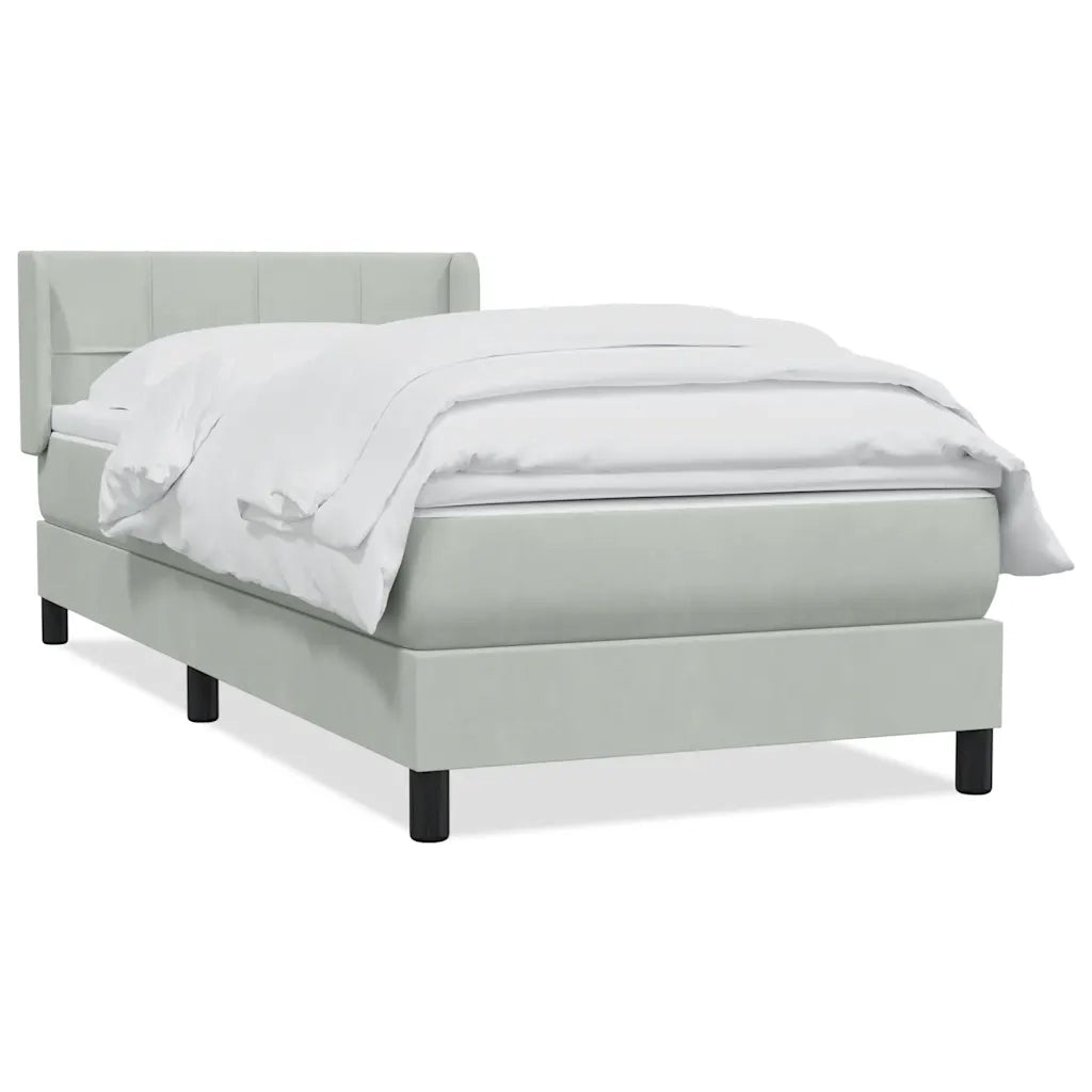 Giroletto a Molle con Materasso Grigio Chiaro 80x210 cm Velluto 3318093
