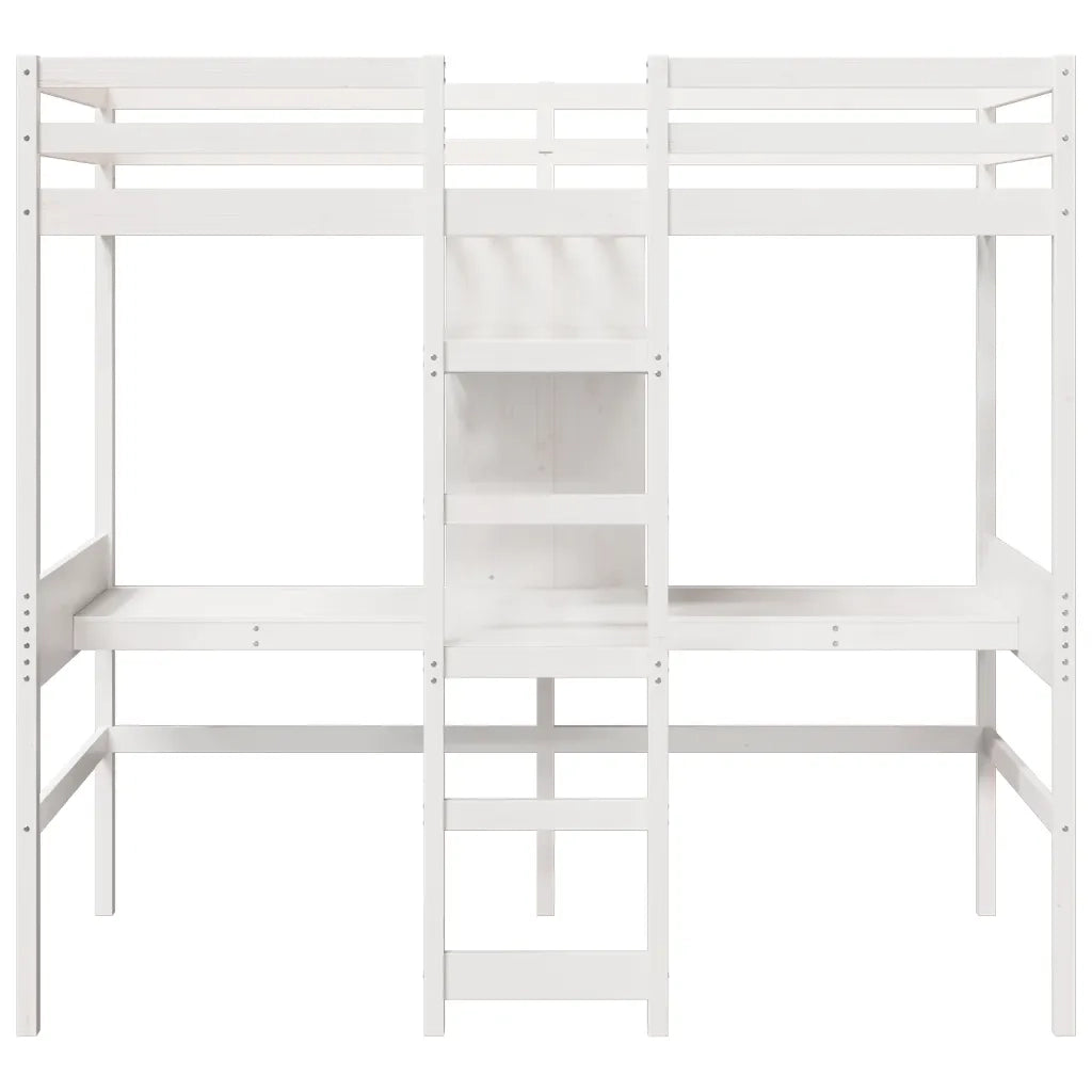 Giroletto Soppalco senza Materasso Bianco 80x200cm Legno Pino