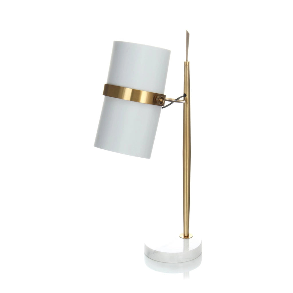 Lampada da tavolo Novum in marmo e metallo dorato