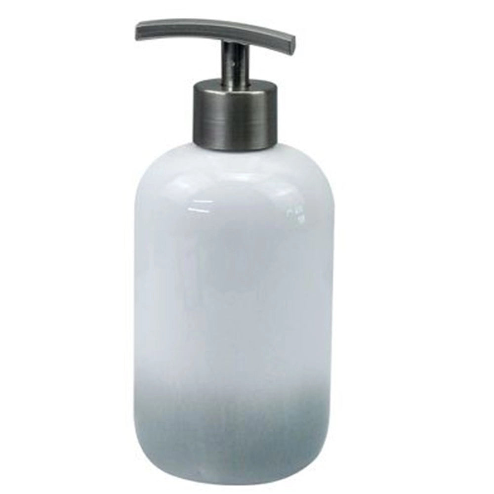 Trade Shop - Dispenser Portasapone Liquido Bianco Grigio Accessori Bagno Moderno Arredo 59914 -