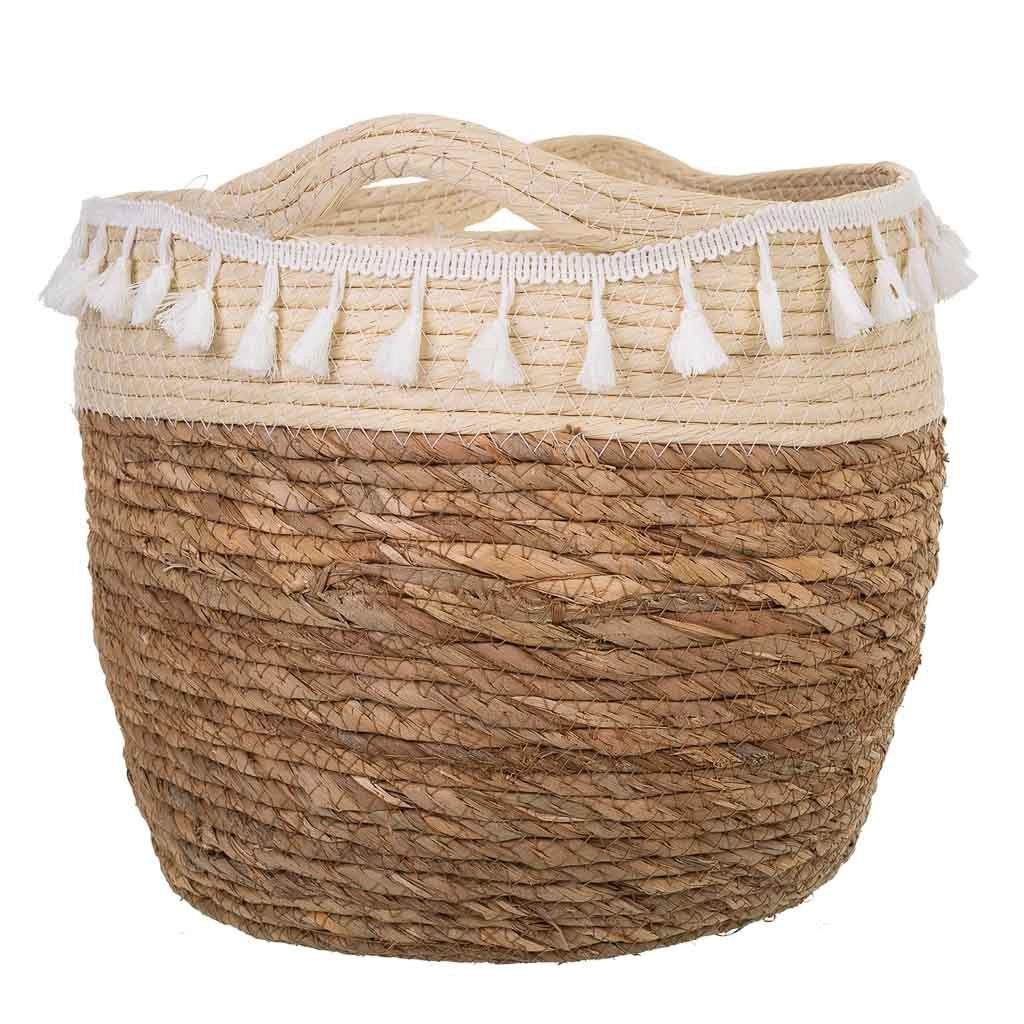 Navicella in fibra naturale marrone 31x31x27h