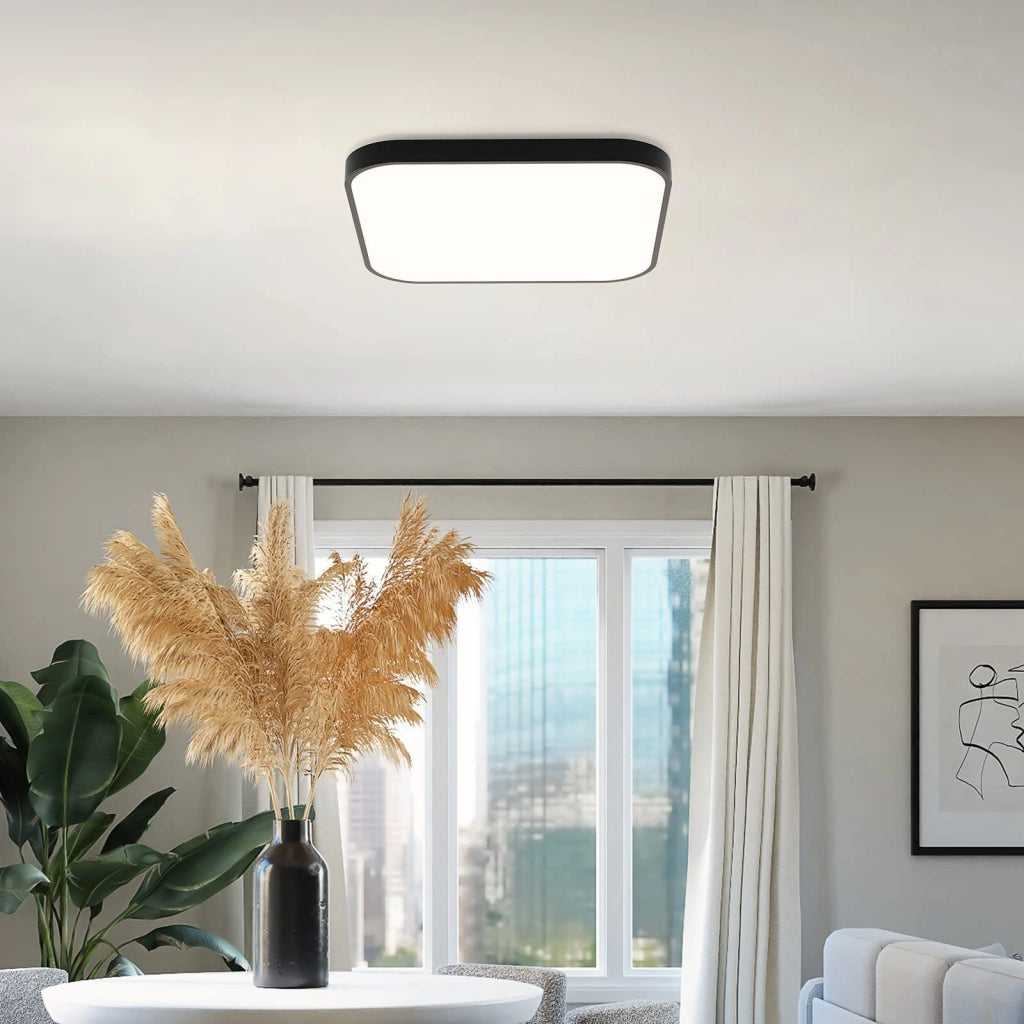 ZMH Lampada da soffitto plafoniera LED quadrata cristallo due faretti 27cm 15W 3000-6500K per corridoio