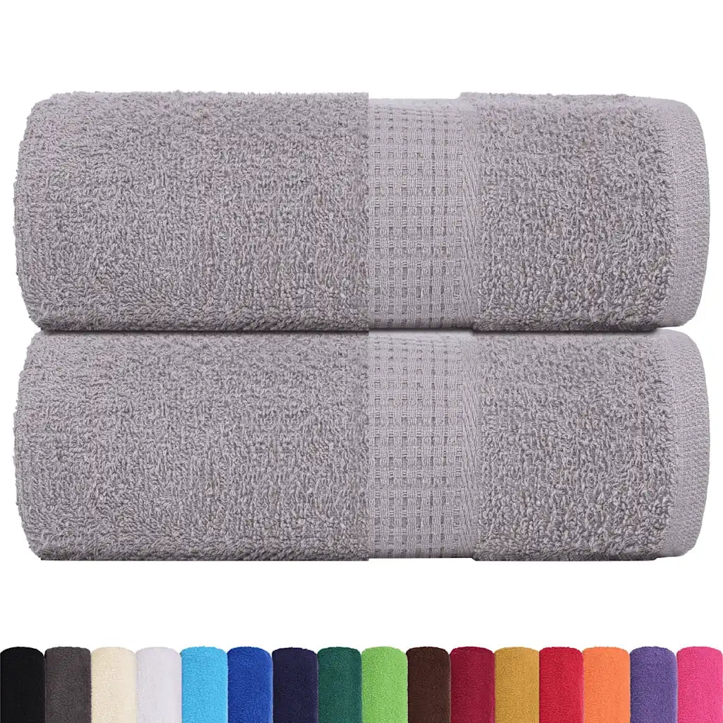 Asciugamani per Sapone 2 pz Grigio 30x30cm 360 g/mÂ² 100% Cotone