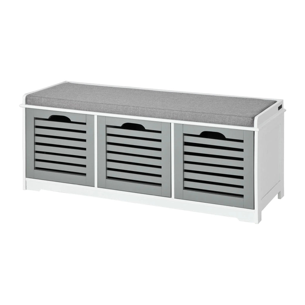 SoBuy Panca scarpiera ingresso con seduta con Contenitore per legna da interno L105xP35xA43 cm grigio FSR23-HG