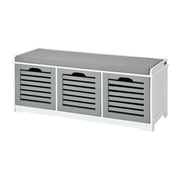 SoBuy Panca scarpiera ingresso con seduta con Contenitore per legna da interno L105xP35xA43 cm grigio FSR23-HG