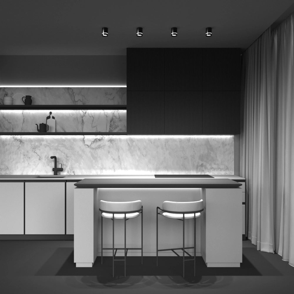 Plafoniera LED Maytoni Orlo nera 9W 4000K alluminio