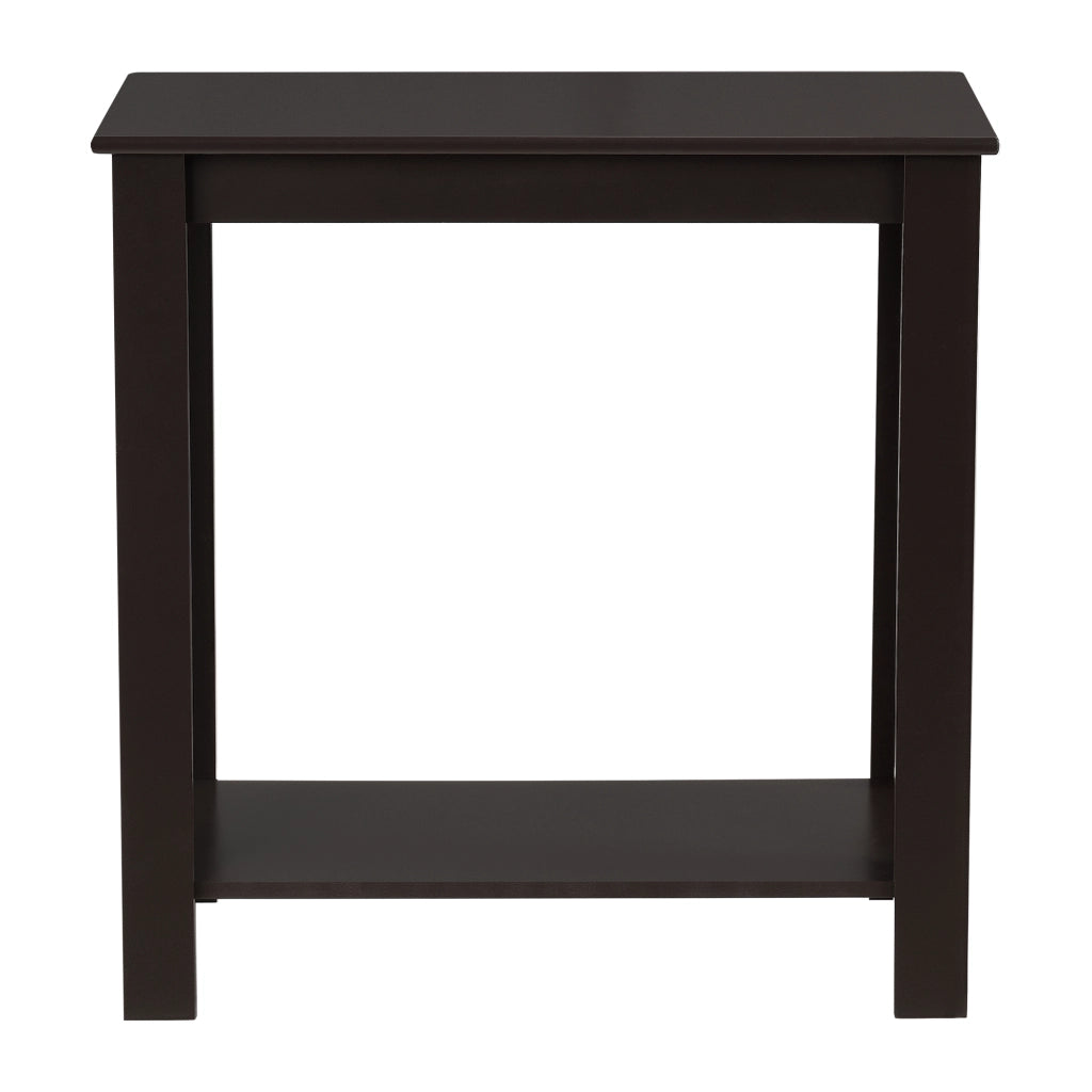 Tavolino Laterale Chur da Divano con Ripiano 61 x 60 x 30 cm - Color Caffè [en.casa]