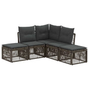 Set Divano da Giardino 5 pcs Grigio polyrattan 3434231