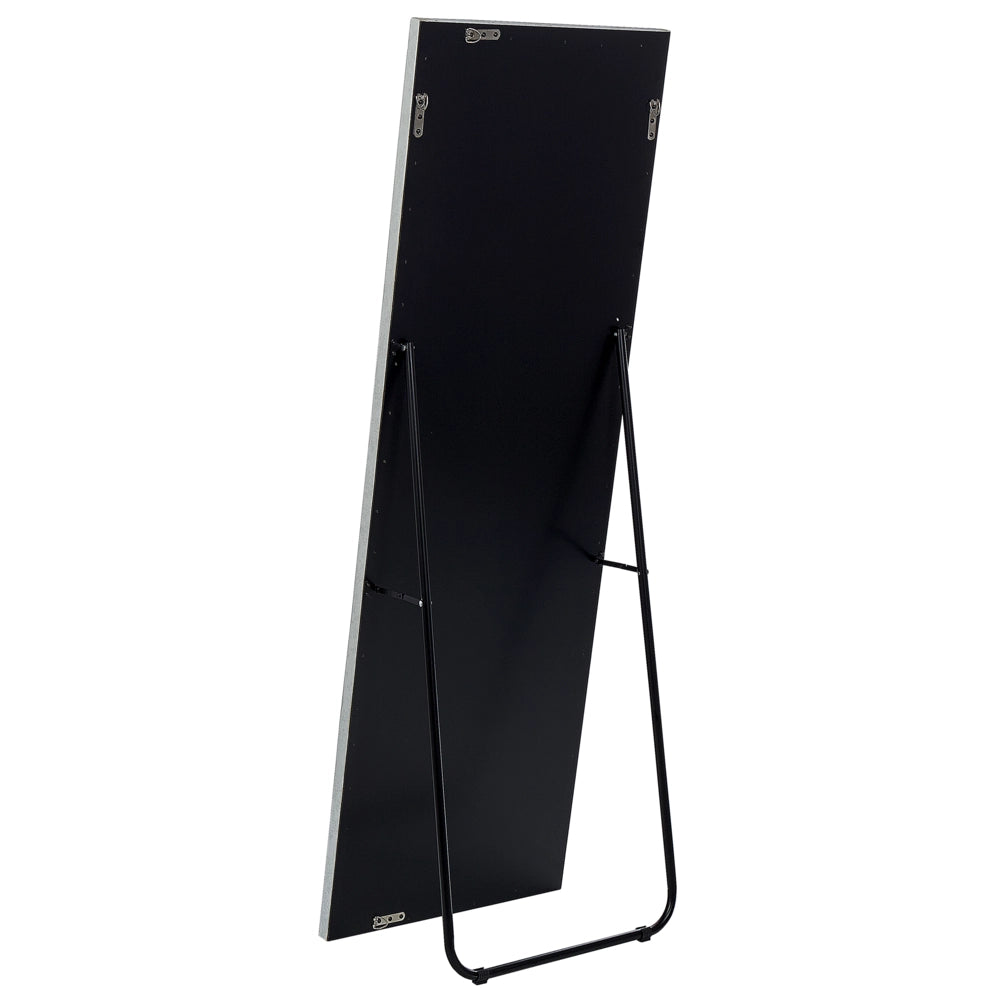 Specchio da pavimento in ecopelle grigio 50 x 150 cm cornice decorativa rivetti con supporto glamour da appendere per armadio camera da letto soggiorno