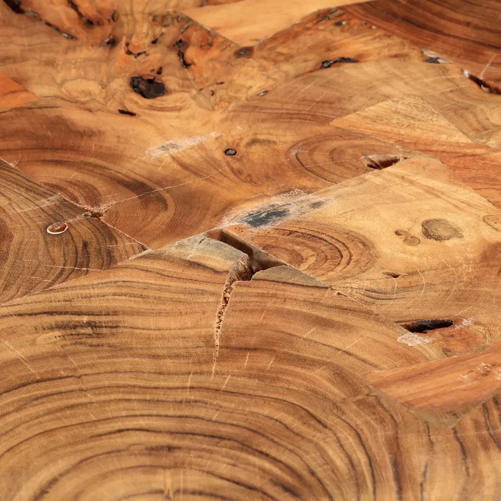 Tavolino da Caffè 35 cm 6 Tronchi in Legno Massello di Acacia 242443