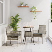 Set da pranzo da giardino a 3 pezzi Grigio in polyrattan