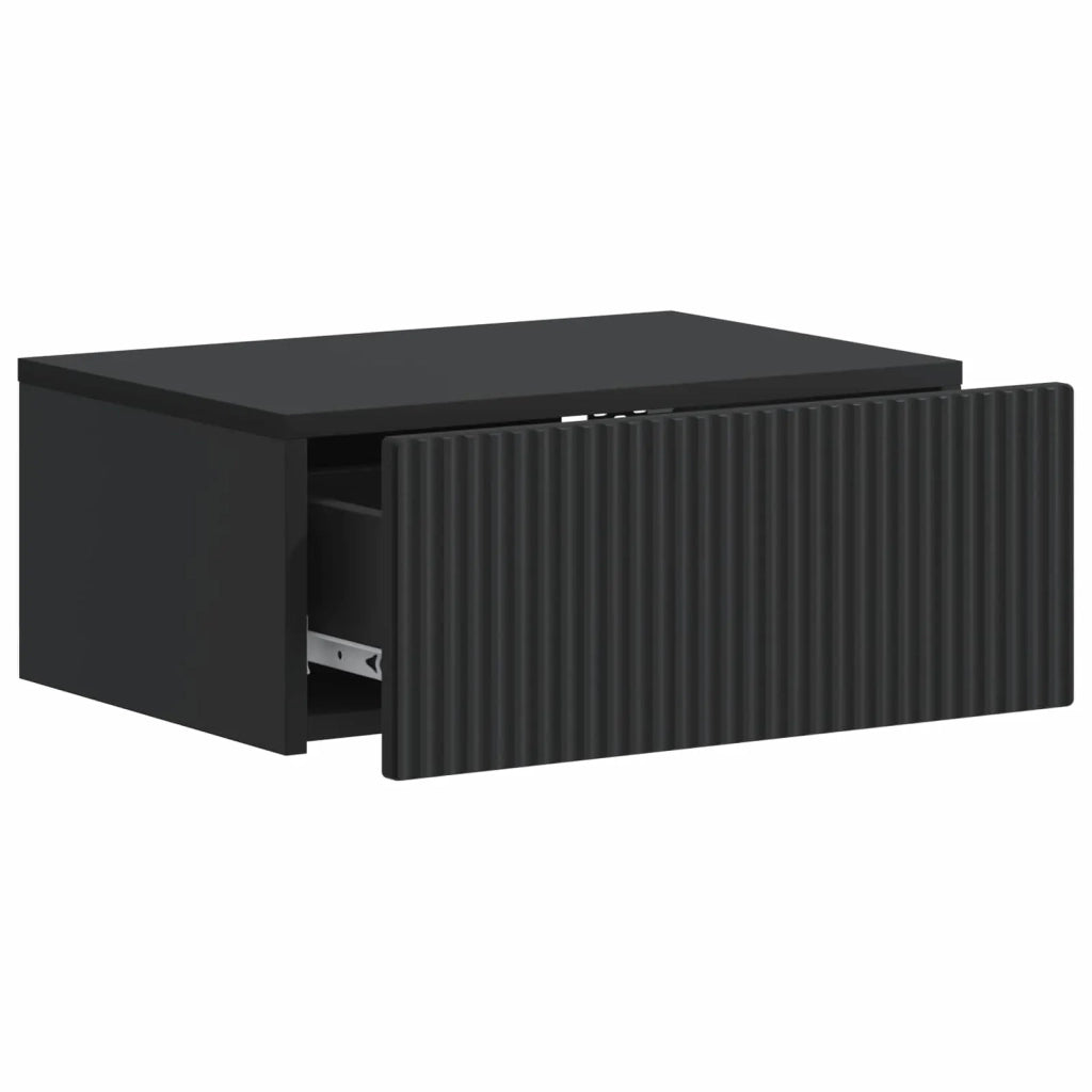 Mobiletto da notte a muro con cassetto Nero 49 x 34,5 x 20 cm 898447
