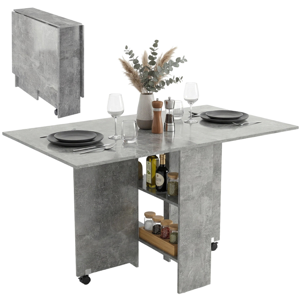Tavolo da Pranzo Pieghevole Allungabile ¨C Zephmum ¨C Grigio Cemento