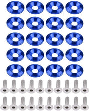 Set di Chiavi a Slitta 20 pezzi - Boccoletti in Alluminio - Decorazione della Cavità Motore - Forma Universale - Blu/Rosso - Materiale Duraturo