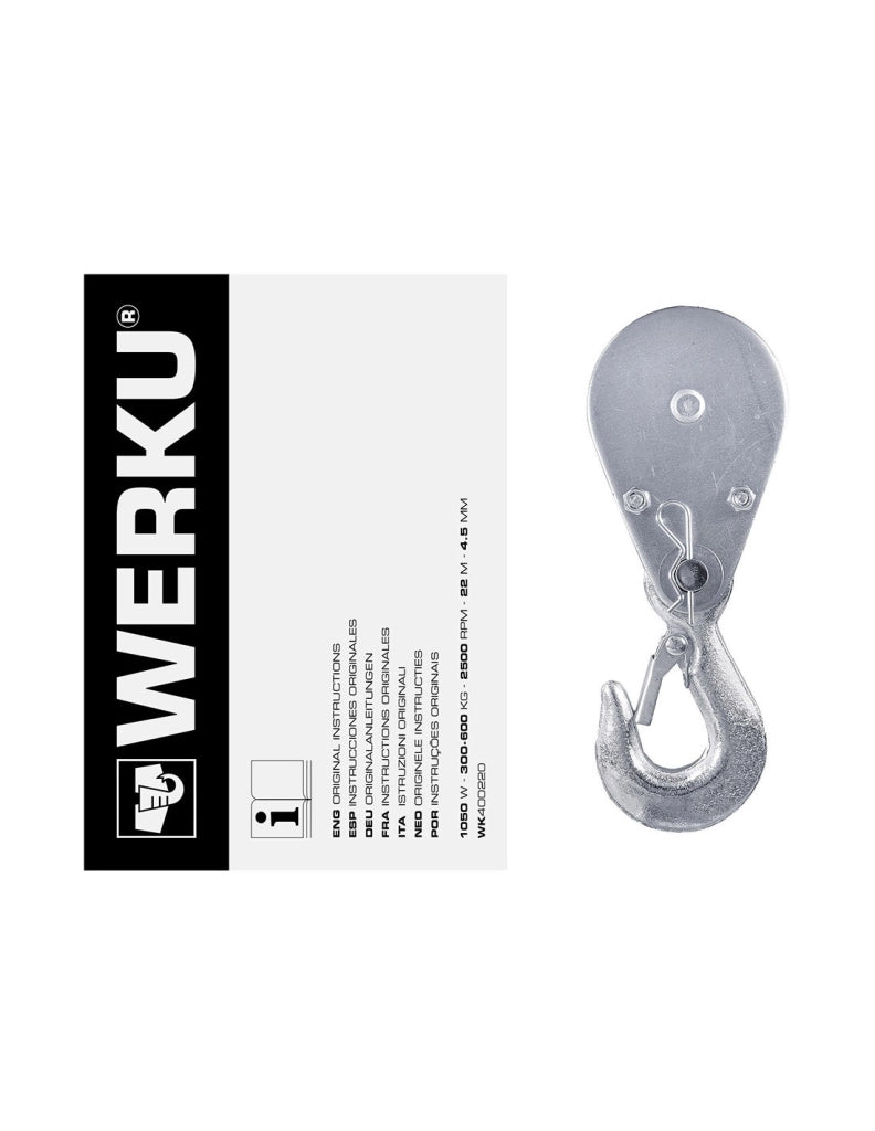 Paranco a cavo 300/600 Kg WERKU (1050 W)