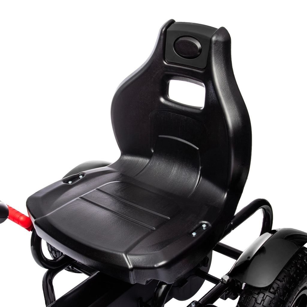 Go Kart a Pedali per Bambini 5-12 Anni con Sedile Regolabile e Freno a Mano Nero