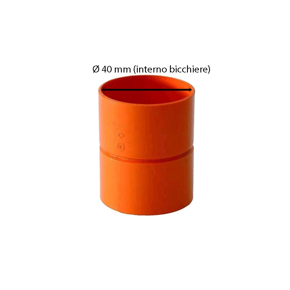 Manicotto femmina-femmina in pvc : Colore - Arancio, Diametro - 40