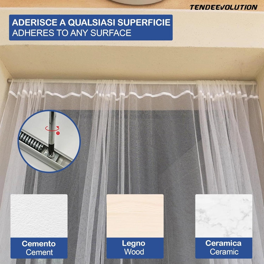 Bastoncino Tenda a Pressione Regolabile 56-90cm | Alluminio Bronzo | Bacchetta a Molla Astina