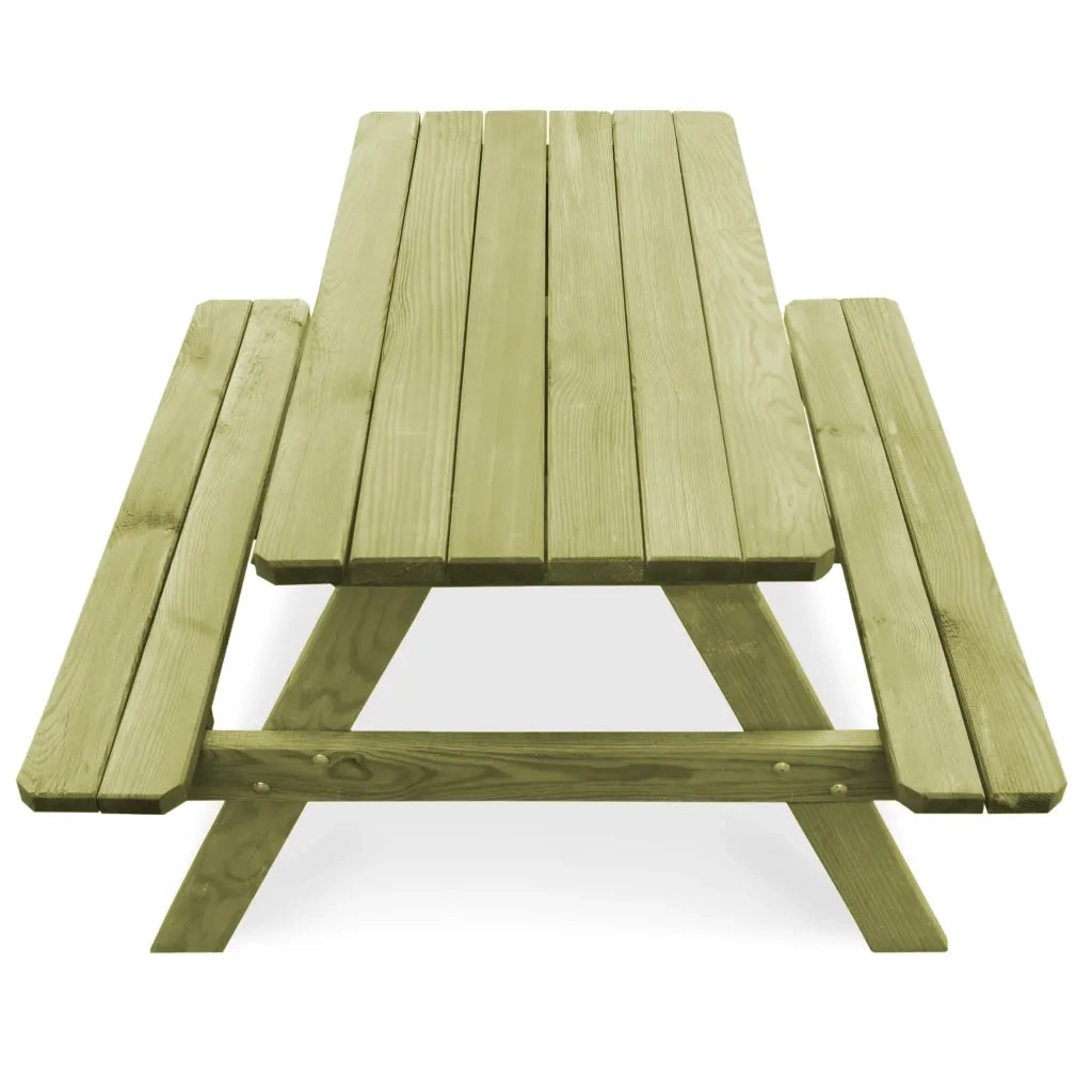 Tavolo da Picnic per Bambini con Panche 90x90x58 cm in Pino 45148