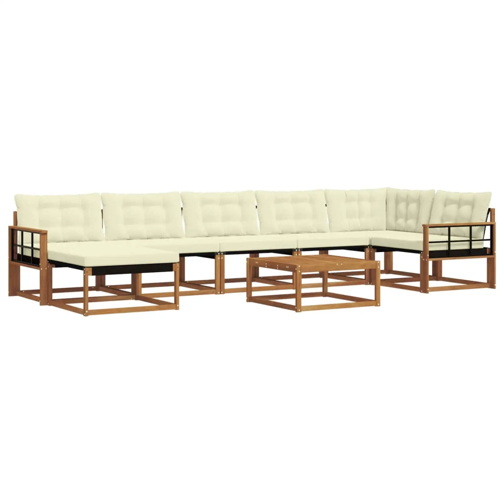 Set di divani da esterno con cuscino 22 pcs Naturale e Crema 3369701