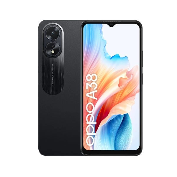 Oppo a38 4g smartphone, ai doppia fotocamera 50+2mp, selfie 5mp, display 6.56” 90hz lcd hd+, 5000mah, ram 8 gb (4+4) + rom 128gb, ip54, [versione italia],glowing black - OPA38N