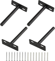 4 pezzi di supporto muro pesante - Sostegno invisibile per tavole galleggianti (10 cm, Nero)