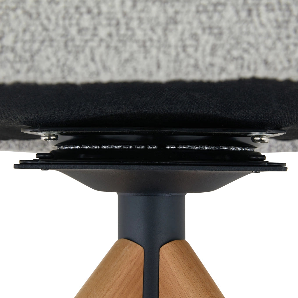 SEDIA girevole 2 pezzi 81,5 cm Tessuto grigio chiaro e legno massello