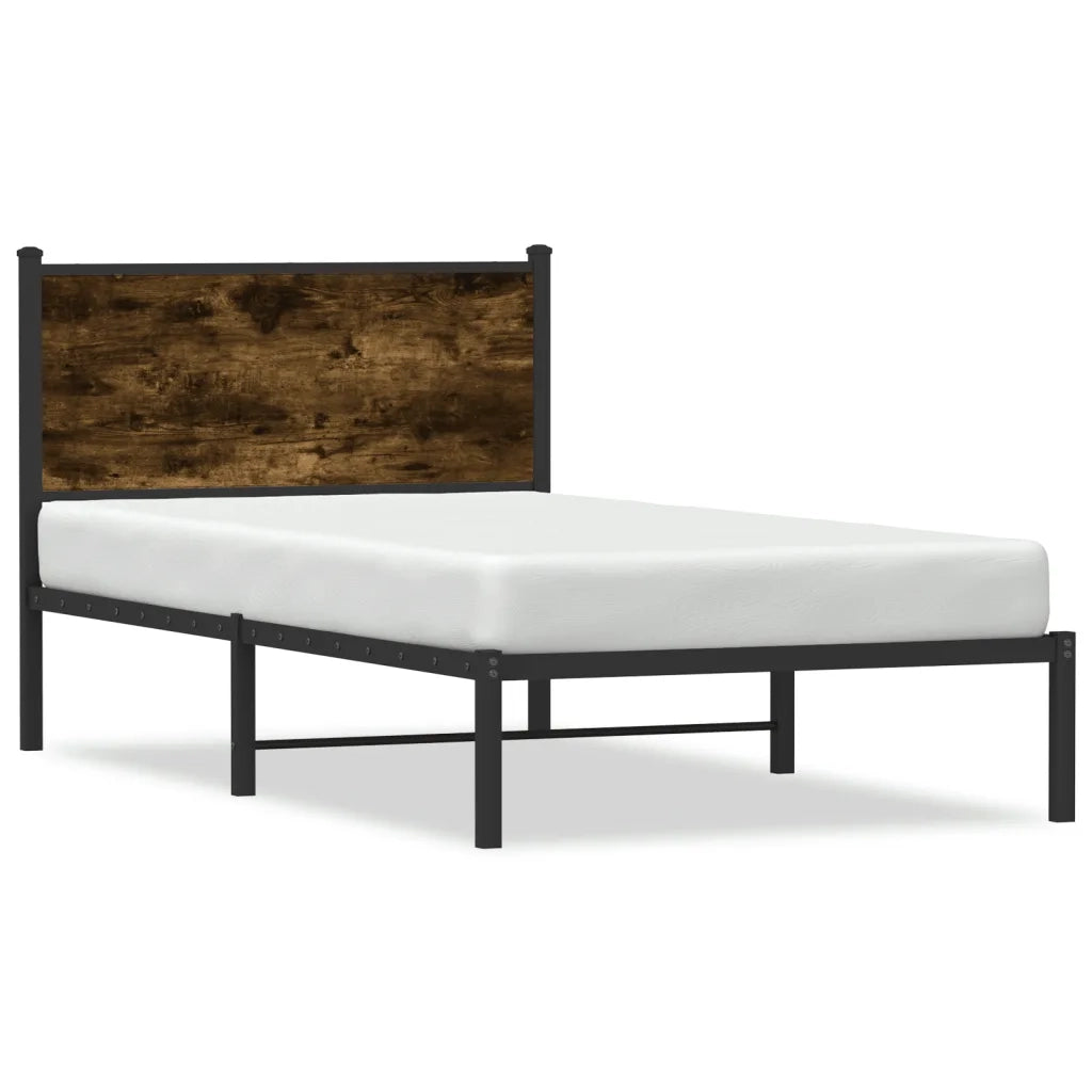 Giroletto senza Materasso in Metallo-Struttura Letto Rovere Fumo 100x190 cm 940478