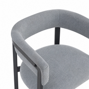 SEDIA da pranzo Set da 2 pezzi in chenille grigio