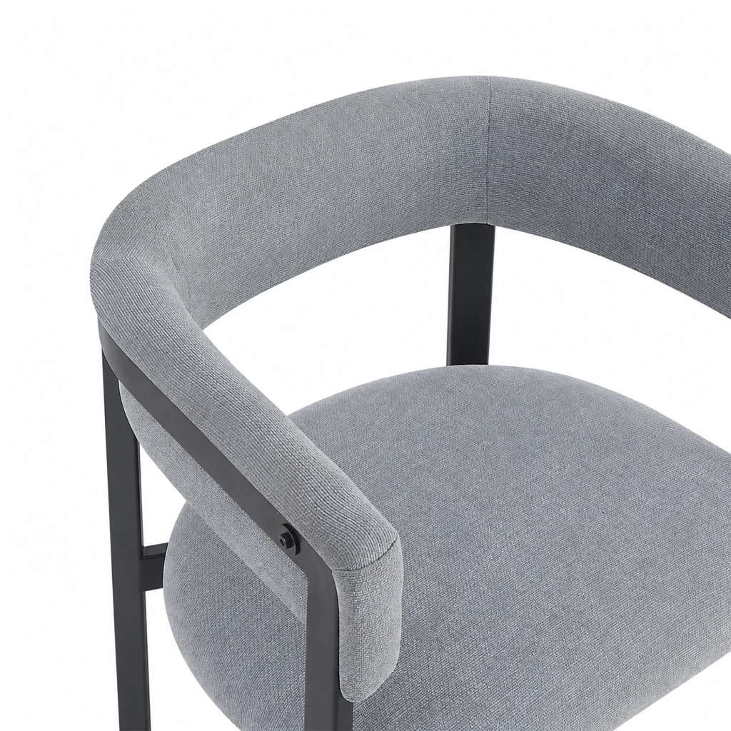SEDIA da pranzo Set da 2 pezzi in chenille grigio