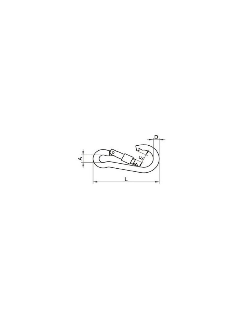 MOSCHETTONE ACCIAIO INOX MM.50 FERMO A VITE