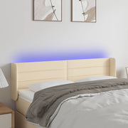Testiera a LED Crema 147x16x78/88 cm in Tessuto 3123379