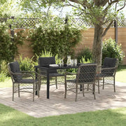 Set da Pranzo per Giardino con cuscino 5 pcs Grigio polyrattan 3380220