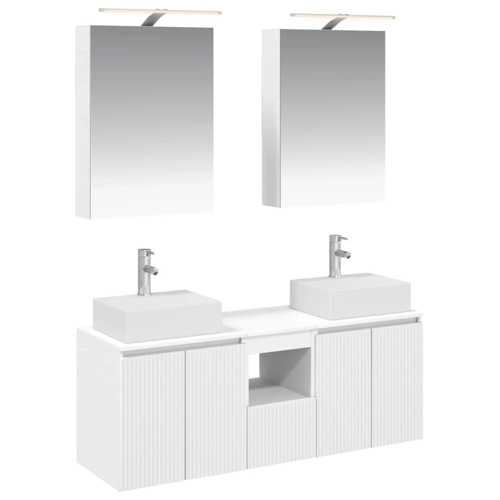 Set di Armadi da Bagno 5 pcs Bianco Legno ingegnerizzato 3406391