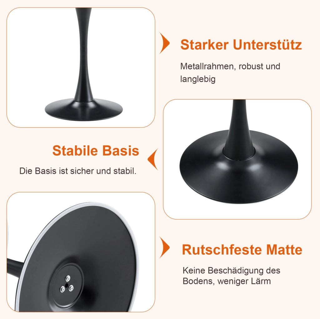 Set tavolo rotondo e 2 sedie grigio chiaro in MDF e PU