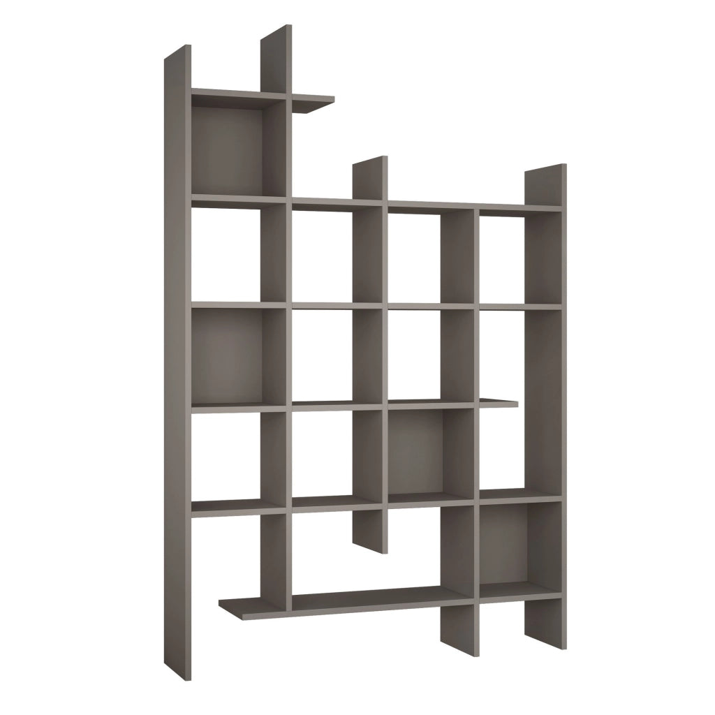 Libreria in legno "Manco" - 122 x 25 x 188 cm - Marrone moka chiaro